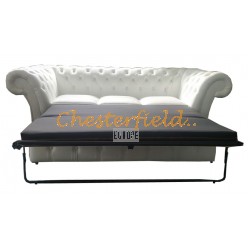 Windchester Chesterfield 3 sits bäddsoffa (K1) vit i färg helt i äkta skinn