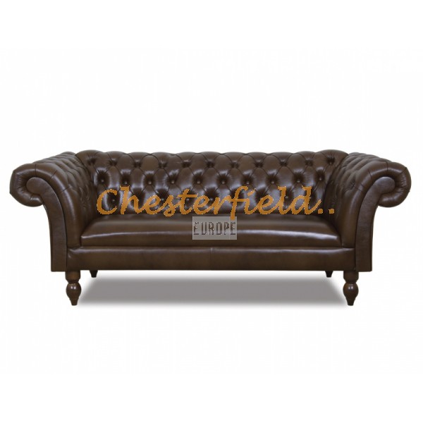 Diva Chesterfield 3 sits soffa brun (A5) i färg helt i äkta skinn