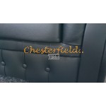 Windchester svart (k70) Chesterfield fåtölj helt i äkta skinn 