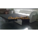 Windchester Chesterfield 3 sits bäddsoffa (K1) vit i färg helt i äkta skinn