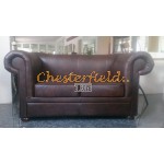 London  Chesterfield 2 sits soffa (A5) brun i färg helt i äkta skinn