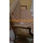 King Chesterfield 3 sits soffa, bänk, cappuchino i färg helt i äkta skinn