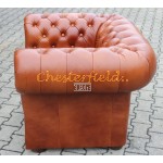 Klassisk XL jordnöt, whisky (C12) Chesterfield fåtölj helt i äkta skinn