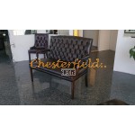 King Chesterfield 2 sits soffa (A5) brun i färg helt i äkta skinn