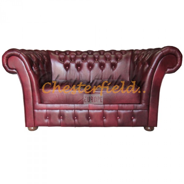Windchester Chesterfield 2 sits soffa (A7) oxblod i färg helt i äkta skinn