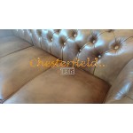 Windchester XL Chesterfield 3 sits soffa (S12) guld i färg helt i äkta skinn