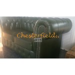 Klassisk Chesterfield 2+1 soffgrupp antikgrön (A8)i färg helt i äkta skinn