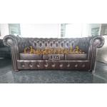 Klassisk Chesterfield XL 3 sits soffa (A5) brun i färg helt i äkta skinn