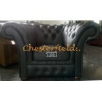 Windchester Chesterfield 2+1+1 soffgrupp svart (K70) i färg helt i äkta skinn