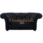 Windchester XL Chesterfield 2 sits soffa (k70) svart i färg helt i äkta skinn