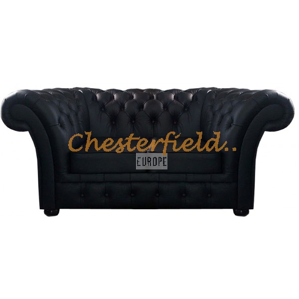 Windchester Chesterfield 2 sits soffa (k70) svart i färg helt i äkta skinn