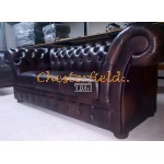 Windchester XL Chesterfield 2 sits soffa (A5) antikbrun i färg helt i äkta skinn