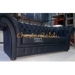 Windchester Chesterfield 3 sits soffa (K70) svart i färg helt i äkta skinn