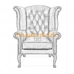 Välj egen färg och beställ Queen Chesterfield öronlappsfåtölj
