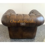 XL Windsor mellanbrun (A5M) Chesterfield fåtölj helt i äkta skinn