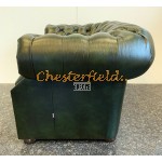 Windsor antikgrön (A8) Chesterfield fåtölj helt i äkta skinn