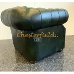 Windsor XL antikgroen Chesterfield fåtölj helt i äkta skinn
