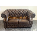 Windsor Chesterfield 2+1+1 soffgrupp mellanbrun (A5M) i färg helt i äkta skinn