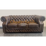 Windsor Chesterfield 3+2+1 soffgrupp mellanbrun (A5M) i färg helt i äkta skinn