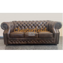 Windsor Chesterfield 3 sits soffa (A5M) mellanbrun i färg helt i äkta skinn