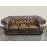 Windsor Chesterfield 3 sits soffa (A5M) mellanbrun i färg helt i äkta skinn