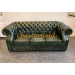 Windsor XL Chesterfield 3 sits soffa (A8) grön i färg helt i äkta skinn