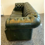 Windsor XL Chesterfield 3 sits soffa (A8) grön i färg helt i äkta skinn