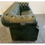 Windsor XL Chesterfield 3 sits soffa (A8) grön i färg helt i äkta skinn