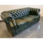 Windsor Chesterfield 3 sits soffa (A8) grön i färg helt i äkta skinn