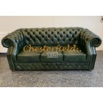 Windsor XL Chesterfield 3 sits soffa (A8) grön i färg helt i äkta skinn